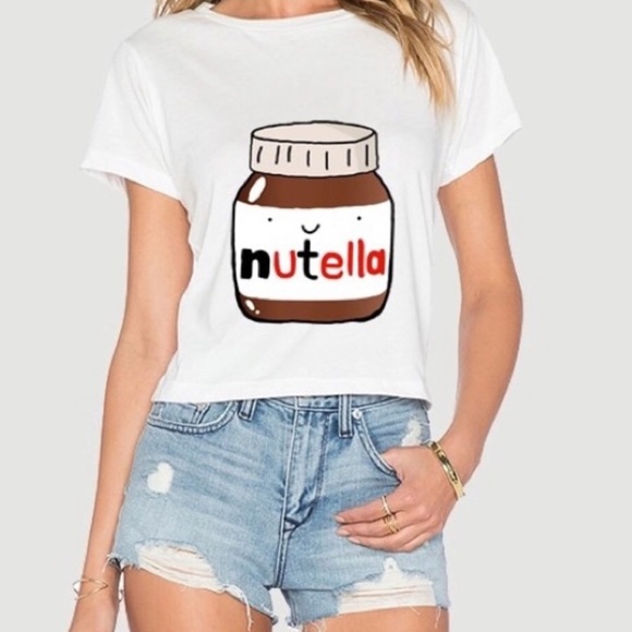 Tops - Nutella Graphic Crop Top Size Medium